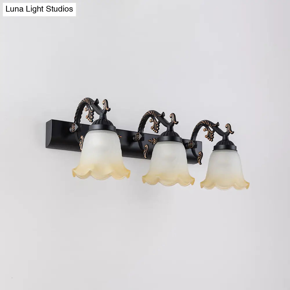 Vintage Ombre Frosted Glass Wall Mount Vanity Light For Bathroom