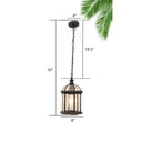 Vintage Outdoor Hanging Pendant Light With Clear Glass Birdcage Design Black / 8