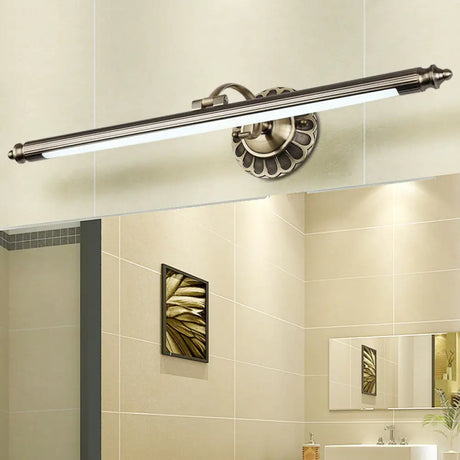 Vintage Pole Vanity Lamp: Swing Arm Acrylic Led Wall Mount Light Bronze / 19.5 Warm