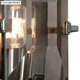 Vintage Rectangle Crystal Shade Wall Sconce In Smoke Gray For Hallway
