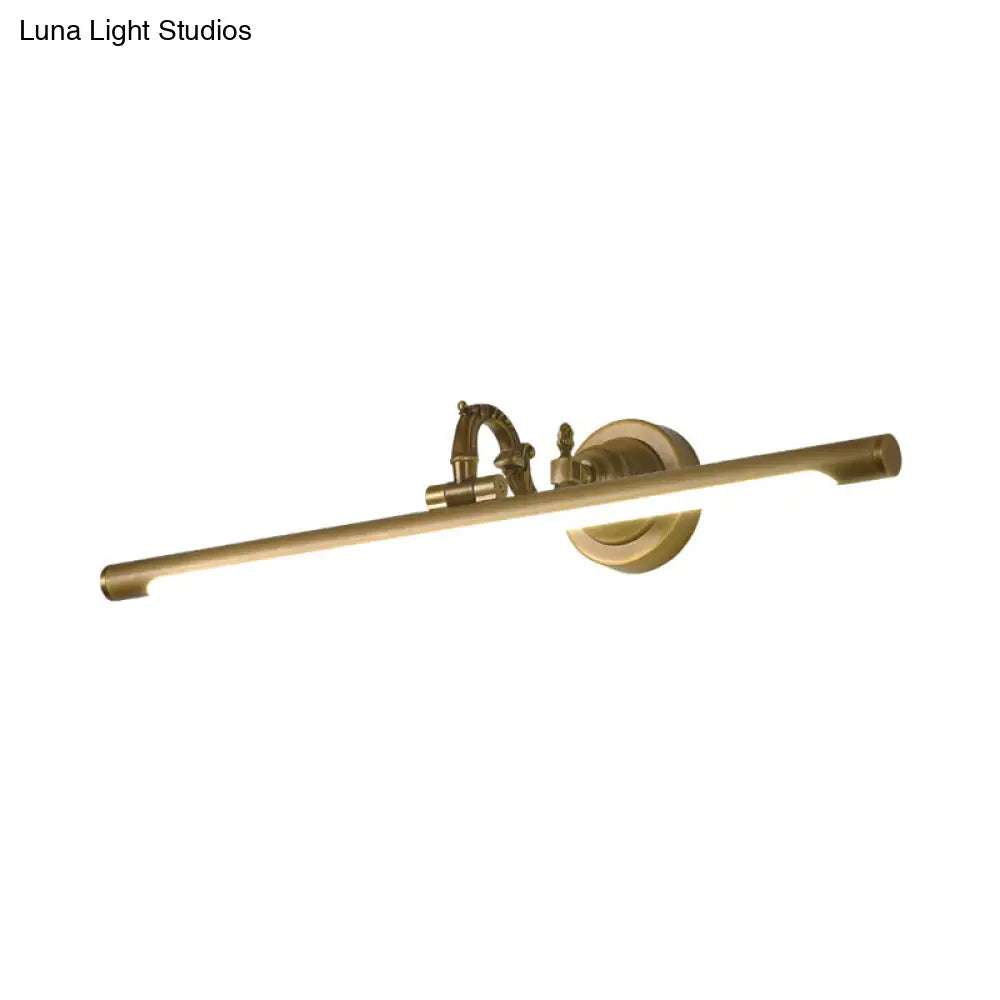 Vintage Rotating Wall Vanity Mirror Light In Antique Brass/Black - Available 3 Sizes