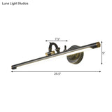 Vintage Rotating Wall Vanity Mirror Light In Antique Brass/Black - Available 3 Sizes