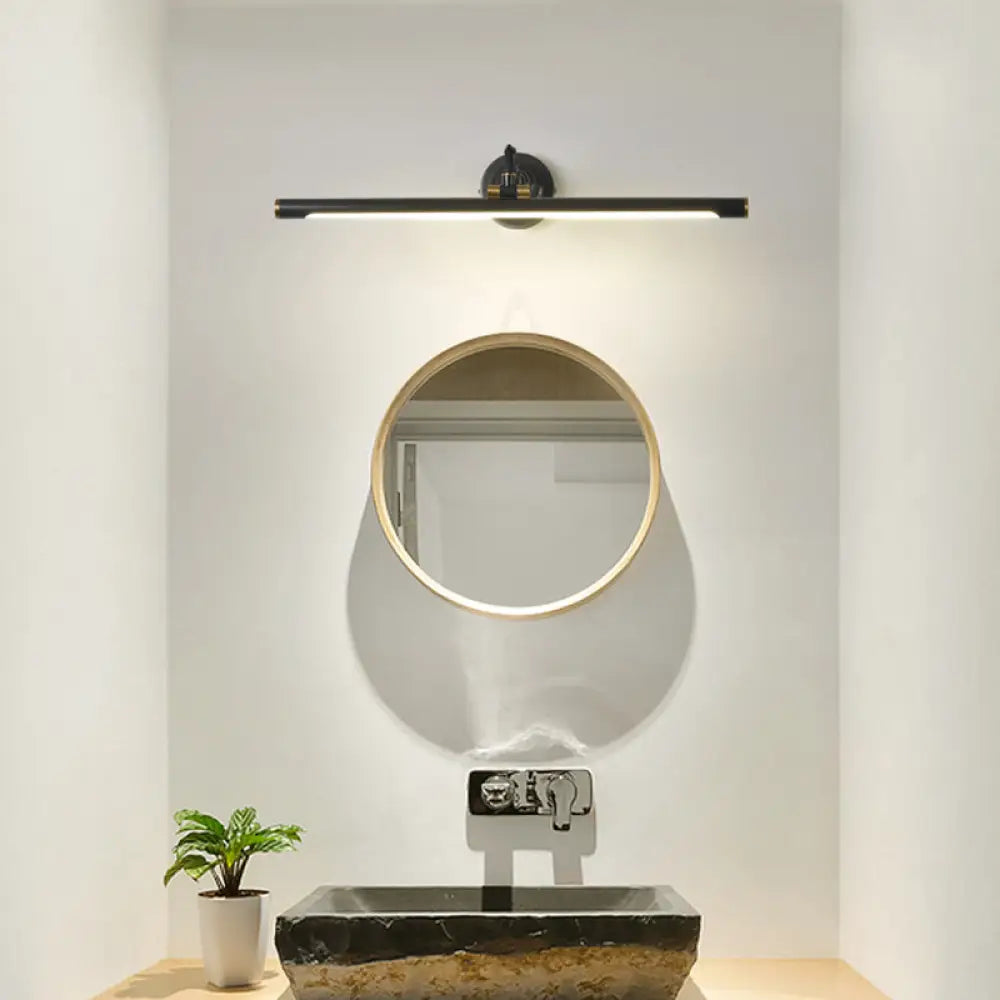 Vintage Rotating Wall Vanity Mirror Light In Antique Brass/Black - Available 3 Sizes Black / 29.5