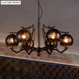 Vintage Rustic 6-Light Metal Hanging Chandelier – Bubbled Etched Ceiling Light For Dining Room