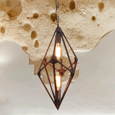 Vintage Rustic Dining Room Chandelier - Metallic 2/3 Lights 12’/27.5’ W Rust / 12’