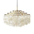 Vintage Shell Chandelier - 6-Light White Dining Room Lighting