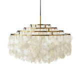 Vintage Shell Chandelier - 6-Light White Dining Room Lighting