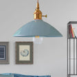 Vintage Single-Light Dome Shade Iron Pendant Light Fixture For Restaurant Ceiling - White/Pink/Blue