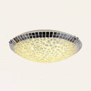 Vintage Stained Glass Flush Mount Ceiling Light - Crackled Bowl Shape 12’/16’ Wide Clear