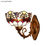 Vintage Stained Glass Wall Sconce Light For Living Room