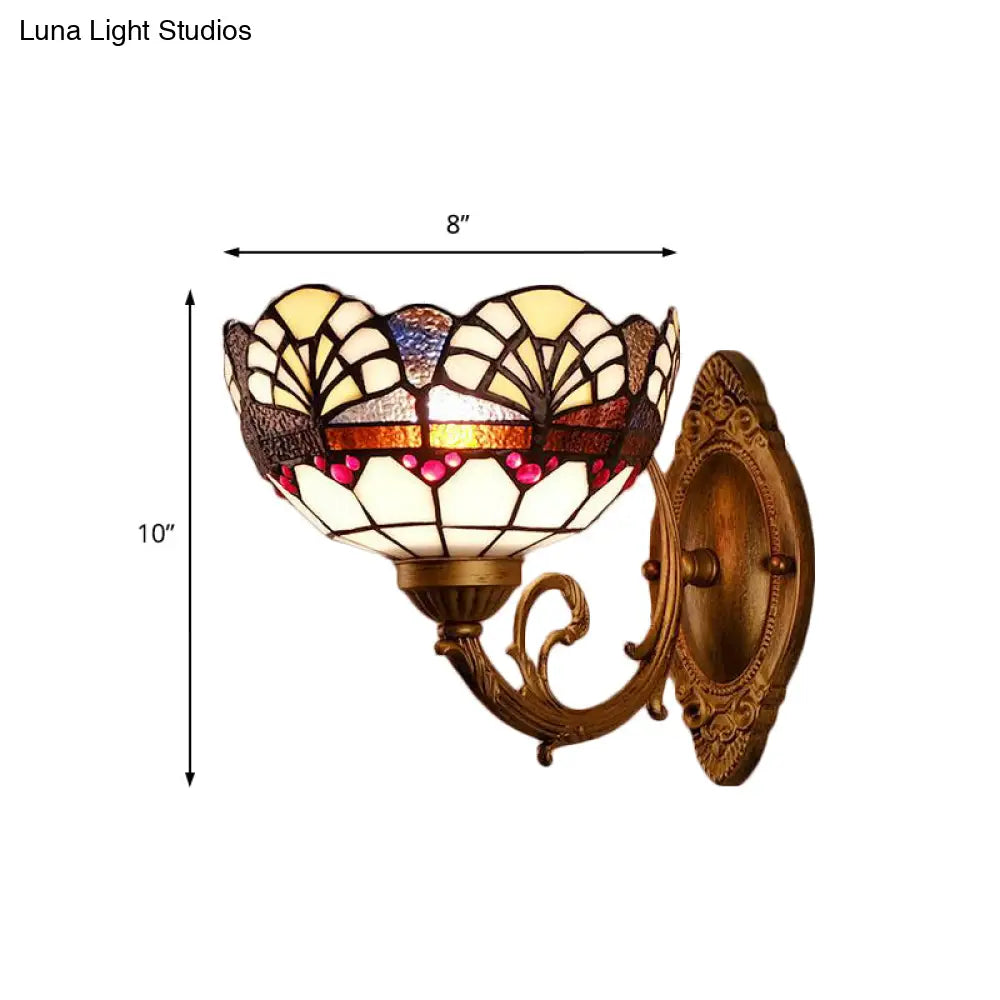 Vintage Stained Glass Wall Sconce Light For Living Room