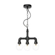 Vintage Style 3-Bulb Amber/Clear Glass Chandelier With Led Lighting For Dining Room Ceiling Clear /