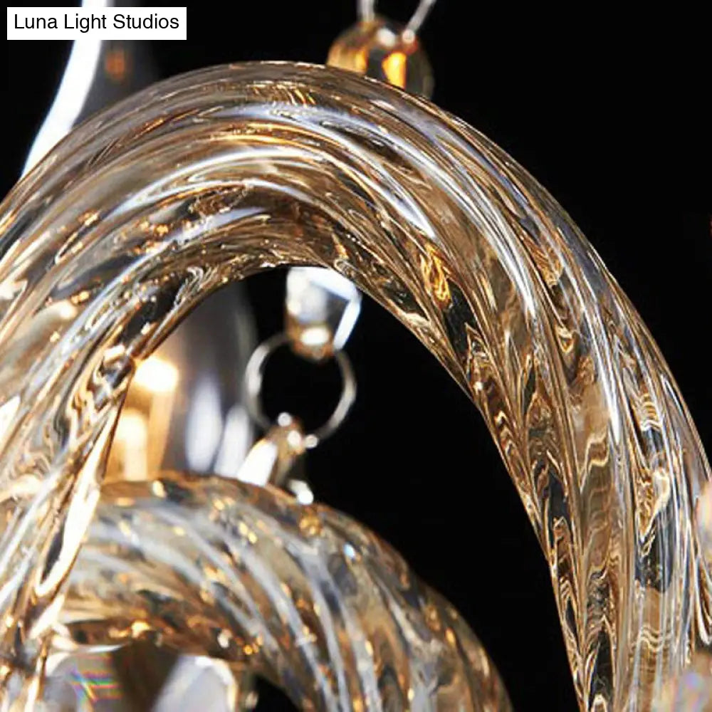 Vintage Style Amber Crystal Candle Wall Sconce With 3 Lights For Living Room