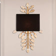 Vintage Style Black Rectangle Sconce Light Fixture With Crystal Branching Design