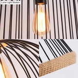 Vintage Style Black Wire Cage Ceiling Fixture - 1 Light Kitchen Hanging Lamp With Rope