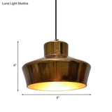 Vintage Style Brass Finish Hanging Light With Shade - 1 Pendant Lighting For Restaurants