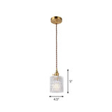 Vintage-Style Brass Pendant Lamp With Glass Shade For Dining Room Lighting / E