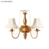 Vintage Style Brass Wall Sconce With Crystal Beads And 2 Bulbs
