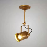 Vintage Style Bronze/Gold Finish Semi Flush Mount Ceiling Light With Cylindrical Shade – Ideal