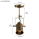 Vintage Style Bronze/Gold Finish Semi Flush Mount Ceiling Light With Cylindrical Shade – Ideal