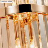Vintage Style Crystal Wall Lamp With 2 Lights And Brass/Gold Sconce For Living Room
