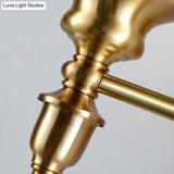 Vintage Style Frosted Glass Wall Mount Light In Brass With Conical Shape And 1/2-Head
