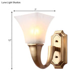 Vintage Style Gold Wall Sconce With Frosted Glass Shade - Perfect For The Bedroom