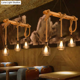 Vintage Style Island Lighting: Linear Wood Pendant Light In Black