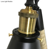 Vintage Style Metal And Rope Cone Wall Mount Lighting - 1 Bulb Black Sconce Light Fixture For