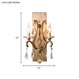 Vintage Style Metal Wall Lamp - Dark Purple/Clear Open Bulb Design With Crystal Deco & Rectangular