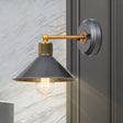 Vintage Style Metal Wall Sconce - Cone Shade Black & Gold Mountable Lamp Single Bulb Black-Gold