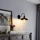 Vintage Style Metal Wall Sconce With Barn Shade For Restaurant Lighting Black