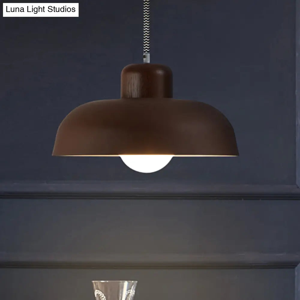 Vintage Style Metallic Pendant Lamp For Dining Table Ceiling With 12’/15’ W Bowl Shade 1 Light