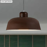 Vintage Style Metallic Pendant Lamp For Dining Table Ceiling With 12’/15’ W Bowl Shade 1 Light
