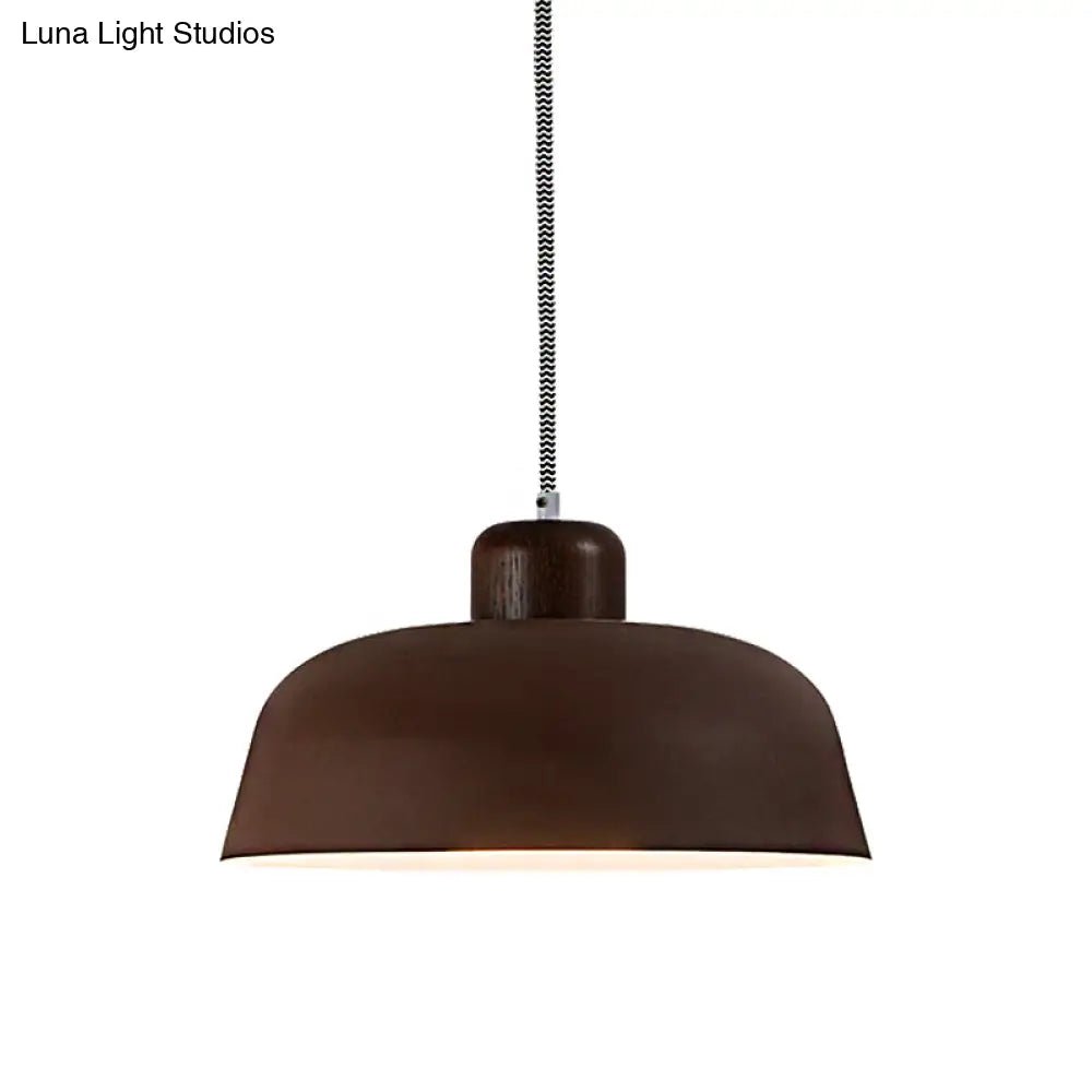 Vintage Style Metallic Pendant Lamp For Dining Table Ceiling With 12’/15’ W Bowl Shade 1 Light