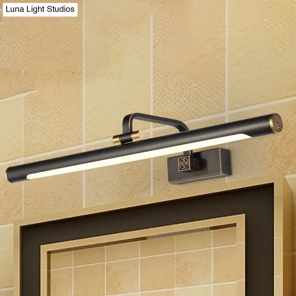 Vintage Style Metallic Wall Light With Led For Bathroom - 17/22.5 Bronze Finish