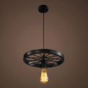 Vintage Style Open Bulb Pendant Light Metallic Finish For Restaurant Island Lighting Black