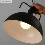 Vintage Style Pendant Lighting Fixture Coffee Shop Hanging Lamp With Swivel Joint And Black Metal