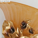 Vintage Style Sandblasted Glass Flared Wall Light | Golden Sconce Fixture