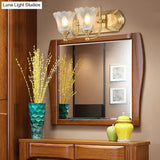 Vintage Style Vanity Sconce Light With Clear Glass Shade Golden Wall Lighting For Bathroom - 2/3