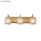 Vintage Style Vanity Sconce Light With Clear Glass Shade Golden Wall Lighting For Bathroom - 2/3