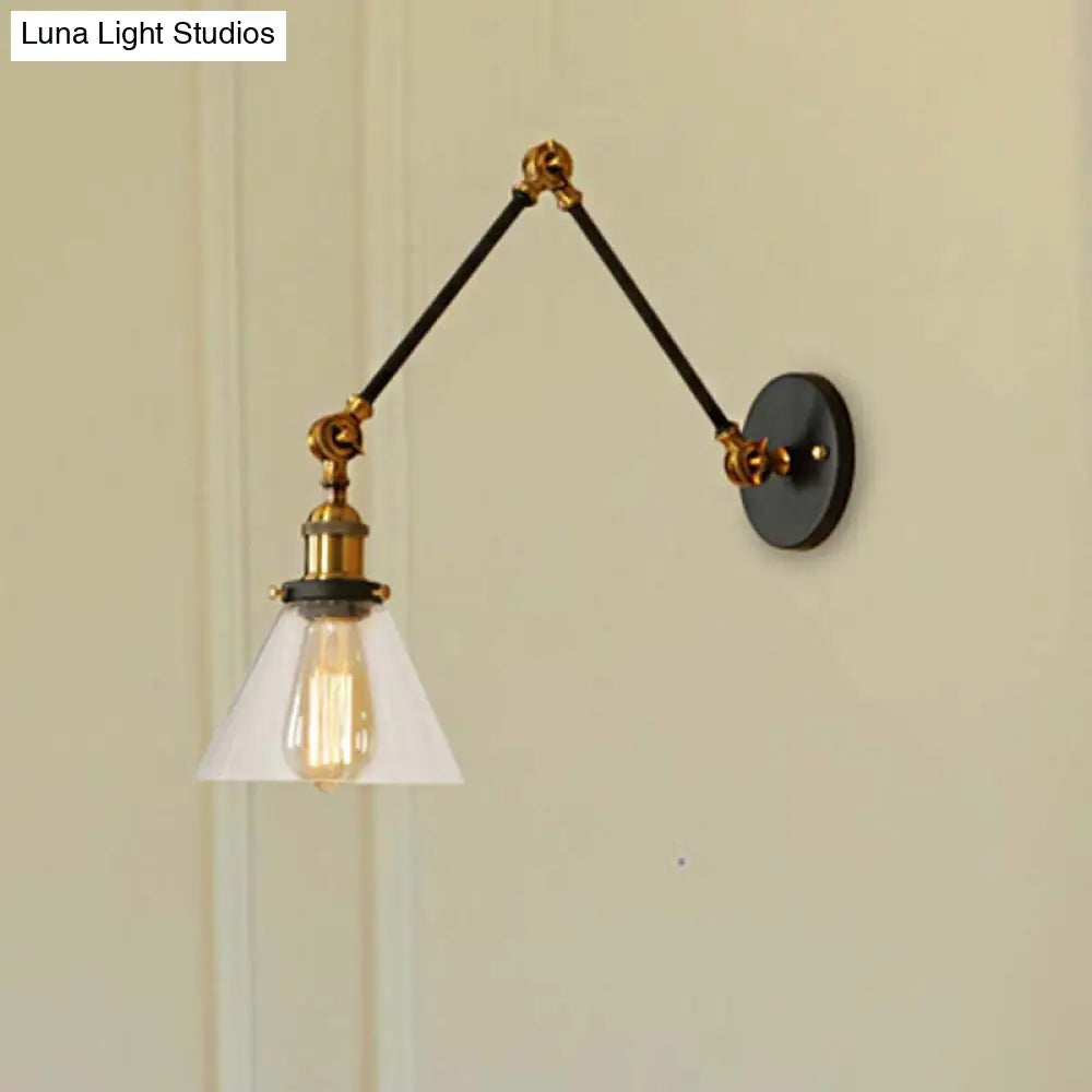Vintage Style Wall Sconce With Clear Glass And Satin Brass Chrome Or Antique Finish - Perfect For