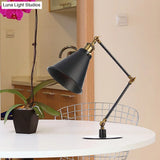 Vintage Stylish Conical Table Lamp With Metallic Shade Ideal For Study Rooms - 1 Head Black/Brass