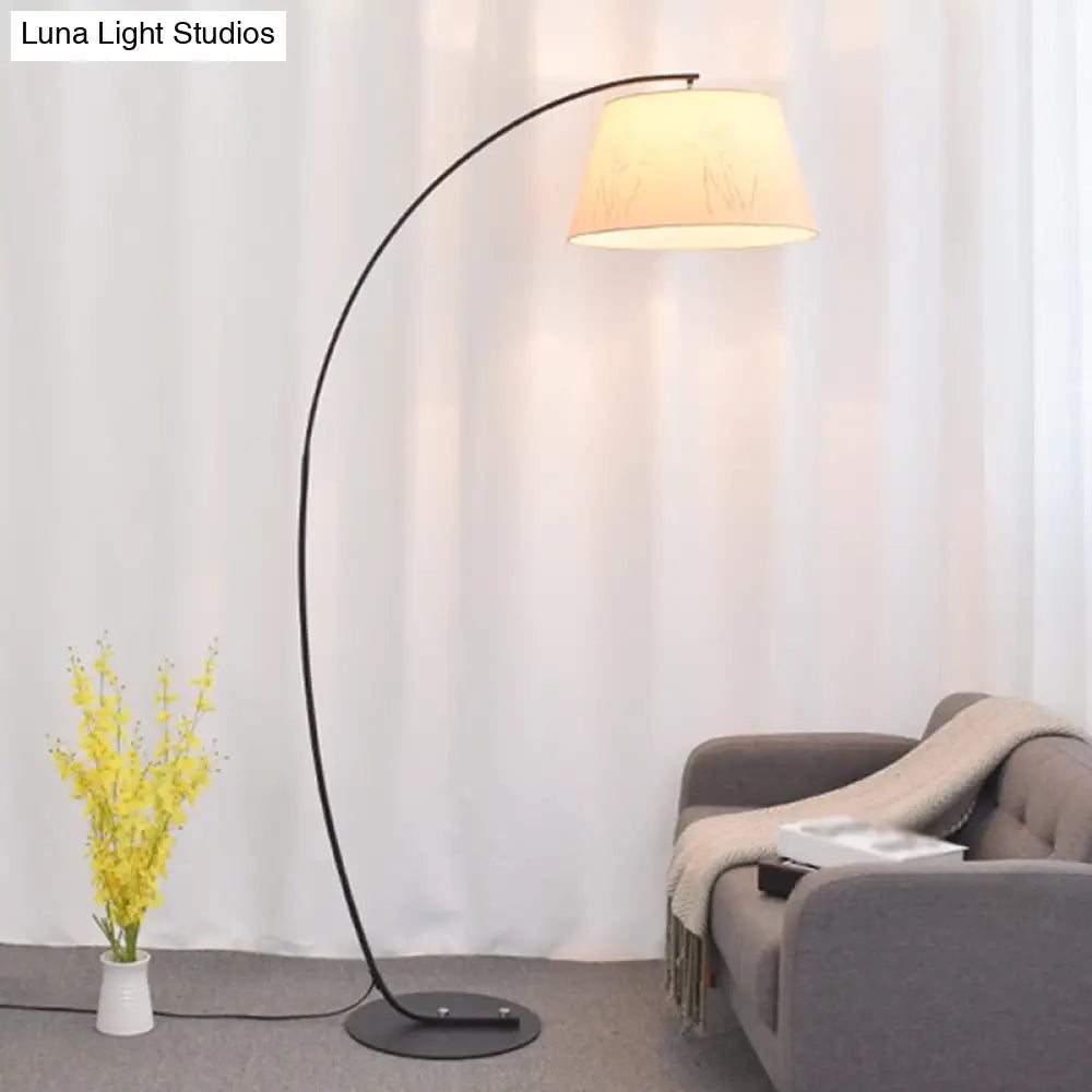 Vintage Tapered Fabric Standing Light - Single Living Room Floor Lamp