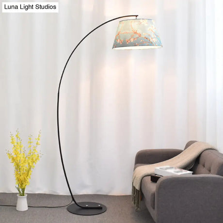 Vintage Tapered Fabric Standing Light - Single Living Room Floor Lamp