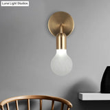 Vintage Teardrop Sitting Room Sconce Light - Textured White/Clear Lattice Glass Gold Wall Lighting