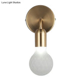 Vintage Teardrop Sitting Room Sconce Light - Textured White/Clear Lattice Glass Gold Wall Lighting