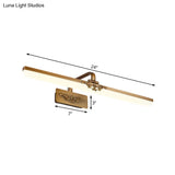 Vintage Ultra-Thin Metal Bronze Wall Vanity Light With Integrated Led For Bedroom - Warm/White