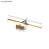 Vintage Ultra-Thin Metal Bronze Wall Vanity Light With Integrated Led For Bedroom - Warm/White