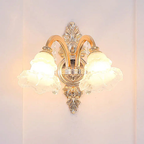 Vintage Weathered Zinc Wall Light With Crystal Accent - Imitation Jade Shade 2 / Dark J